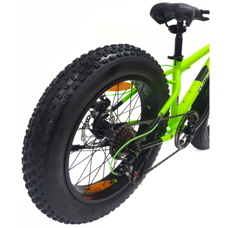 Rower Dziecięcy Fatbike MTB 20 Stal Unisex 7 Biegów Revo Tarcze Podnóżka
