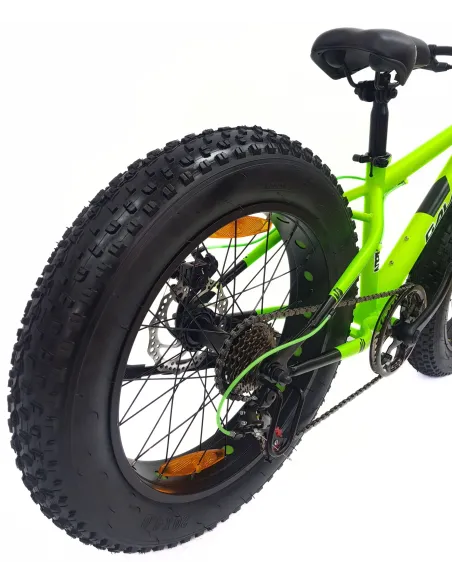Rower Dziecięcy Fatbike MTB 20 Stal Unisex 7 Biegów Revo Tarcze Podnóżka