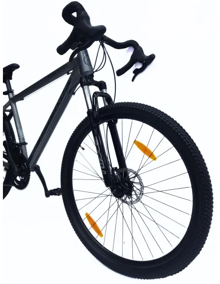 Rower Szosowy Uniwersalny 29 Przełajowy Aluminiowy Tarcze 14 Biegów Dzwonek