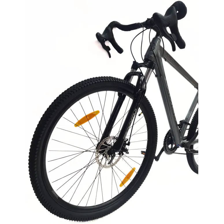 Rower Szosowy Uniwersalny 29 Przełajowy Aluminiowy Tarcze 14 Biegów Dzwonek