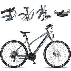 Rower Damski Trekkingowy 28 Aluminium Tarcze Cyngle Stopka Światła Dzwonek