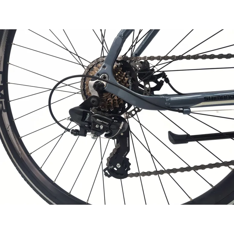 Rower Damski Trekkingowy 28 Aluminium Tarcze Cyngle Stopka Światła Dzwonek