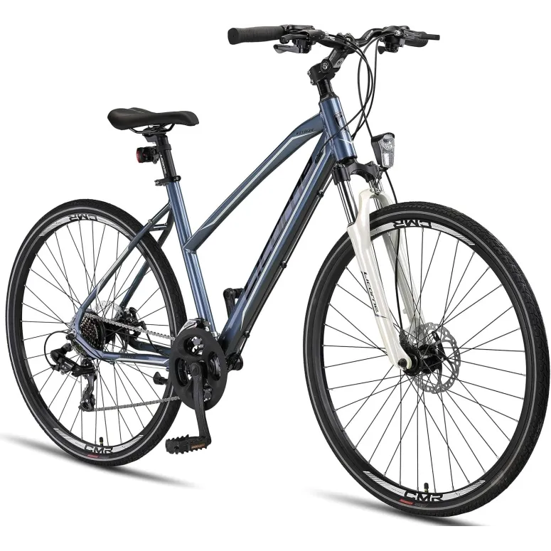 Rower Damski Trekkingowy 28 Aluminium Tarcze Cyngle Stopka Światła Dzwonek