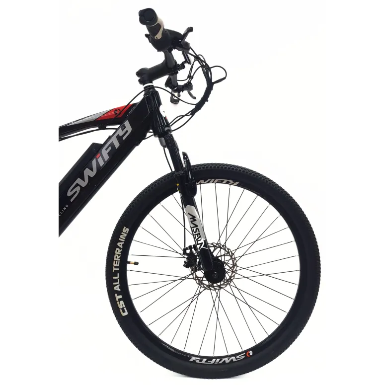 Elektryczny Rower Górski MTB 27.5 Alu Tarcze Revo Stopka Odblaski Czarny