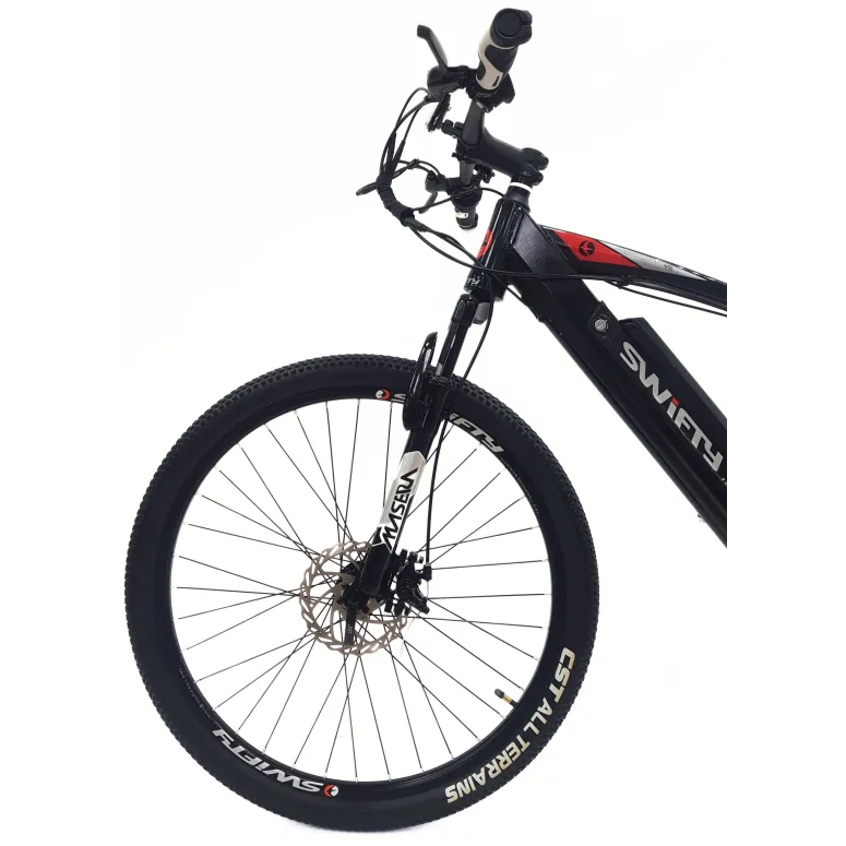 Elektryczny Rower Górski MTB 27.5 Alu Tarcze Revo Stopka Odblaski Czarny