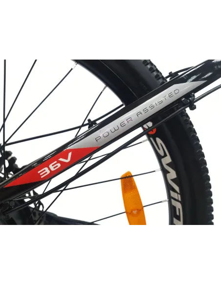 Elektryczny Rower Górski MTB 27.5 Alu Tarcze Revo Stopka Odblaski Czarny