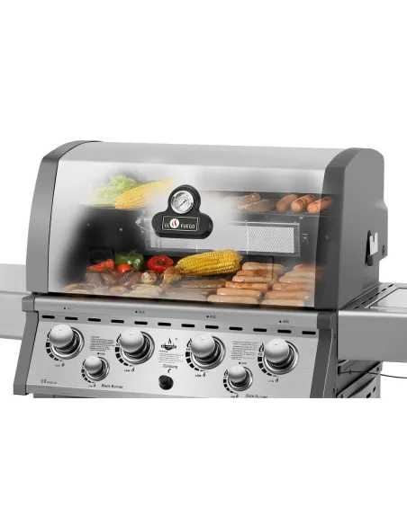 Grill Gazowy Ogrodowy El Fuego Concord Żeliwny Ruszt + Reduktor Z Wężem