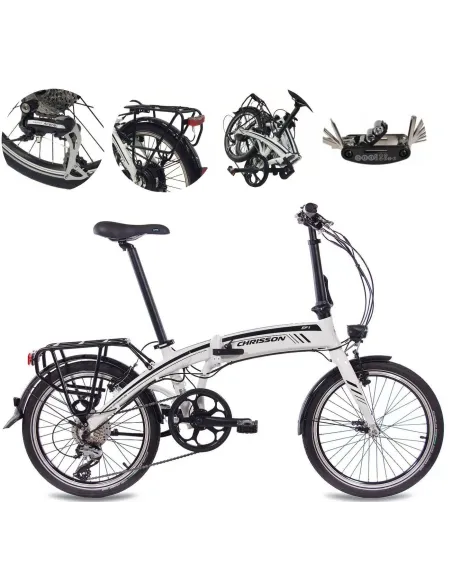 Elektryczny Rower Składany 20 Alu Cyngle Altus Bagażnik Światła Wspomaganie