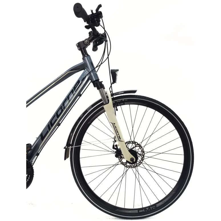 Rower Damski Trekkingowy 28 Aluminium Tarcze Cyngle Stopka Światła Dzwonek