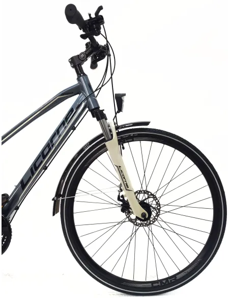 Rower Damski Trekkingowy 28 Aluminium Tarcze Cyngle Stopka Światła Dzwonek