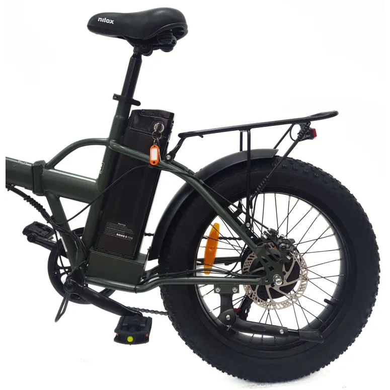 Elektryczny Rower Składany Fatbike 20 Stal Tarcze Revo Światła 7-biegów