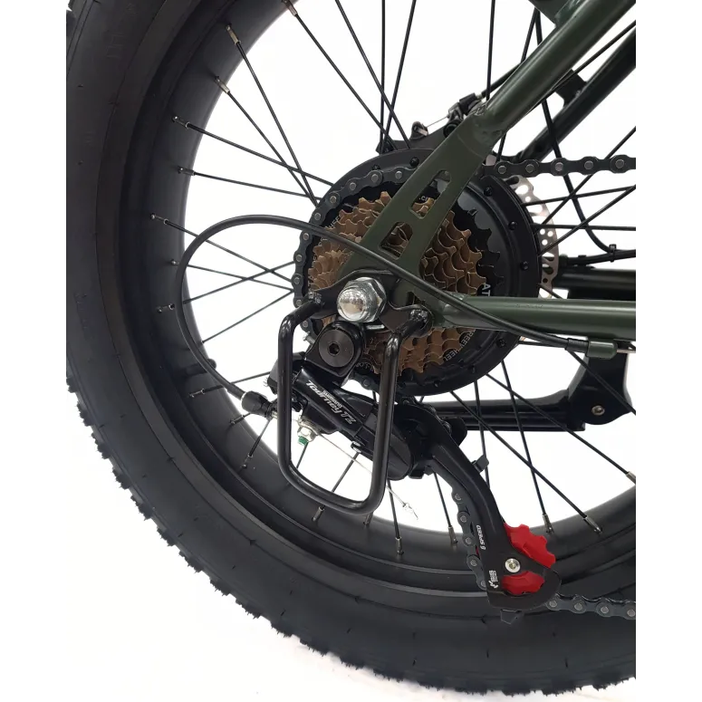 Elektryczny Rower Składany Fatbike 20 Stal Tarcze Revo Światła 7-biegów