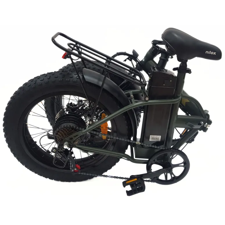 Elektryczny Rower Składany Fatbike 20 Stal Tarcze Revo Światła 7-biegów