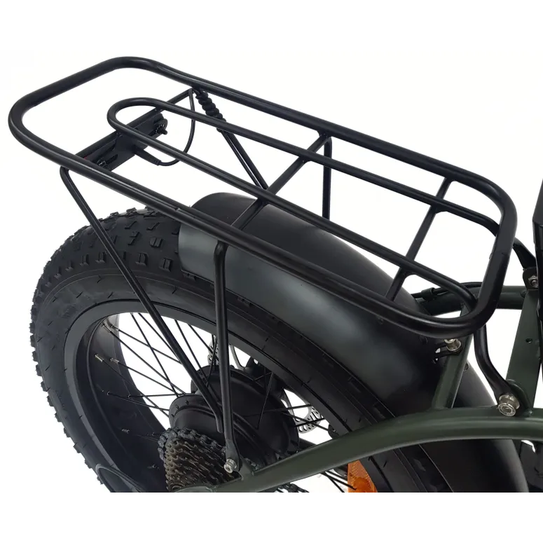 Elektryczny Rower Składany Fatbike 20 Stal Tarcze Revo Światła 7-biegów