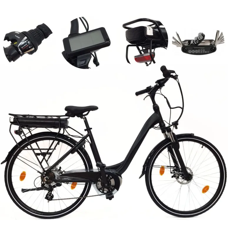 Elektryczny Rower Miejski 28 Alu Revo ALtus 7-biegów Wspomaganie Światła