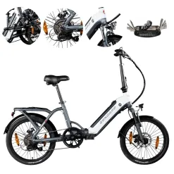 Elektryczny Rower Składany 20 ALU Męski Damski Miejski Bagaż Tarcze Składak