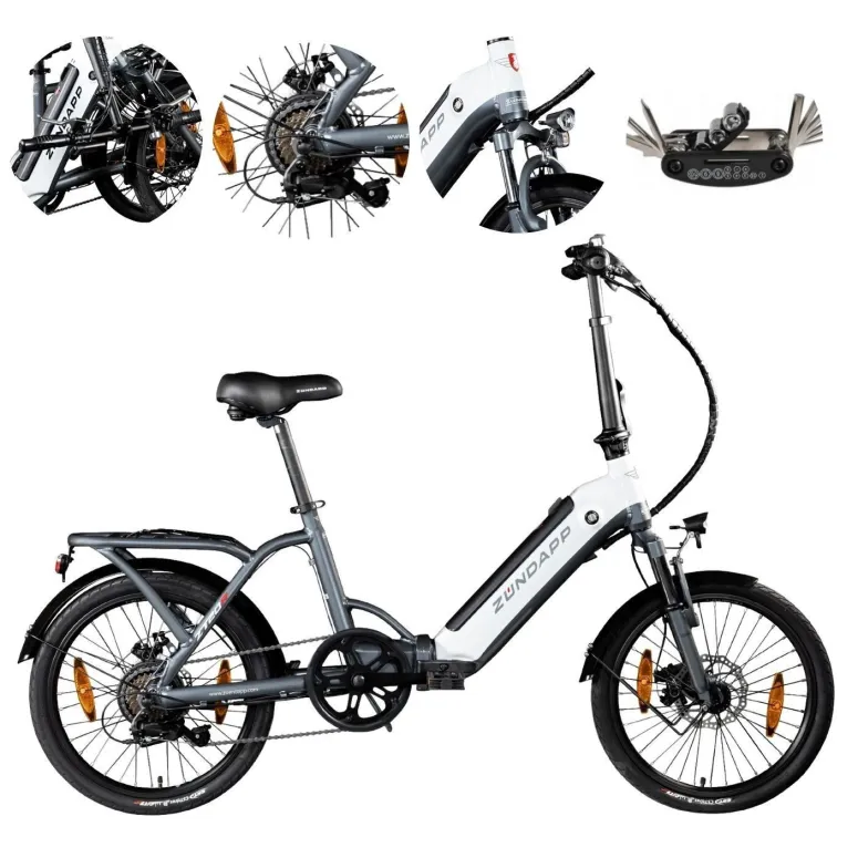 Elektryczny Rower Składany 20 ALU Męski Damski Miejski Bagaż Tarcze Składak