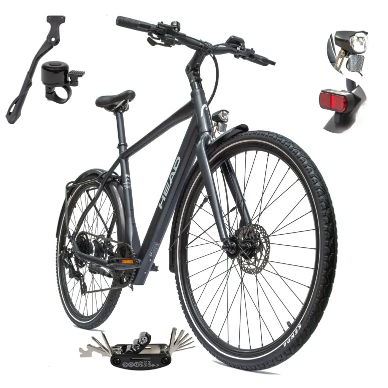 Elektryczny Rower Trekkingowy HEAD 28 Alu Hydraulika Cyngle 250W Światła