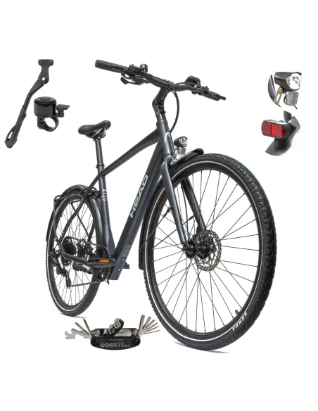 Elektryczny Rower Trekkingowy HEAD 28 Alu Hydraulika Cyngle 250W Światła