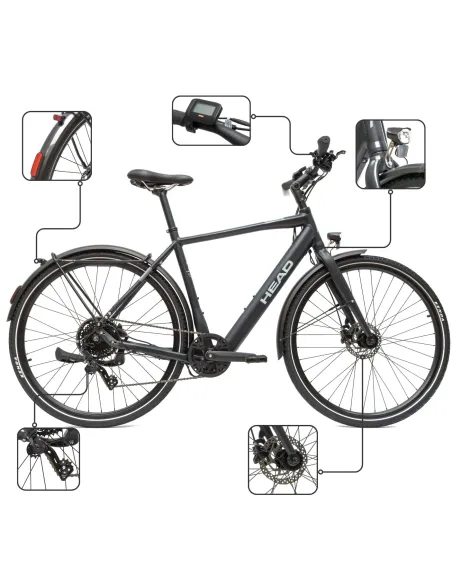 Elektryczny Rower Trekkingowy HEAD 28 Alu Hydraulika Cyngle 250W Światła
