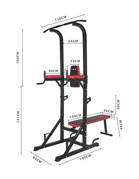 Stacja Podciągowa Wielofunkcyjna ISE Power Tower Dipy Podciąganie Do 120kg