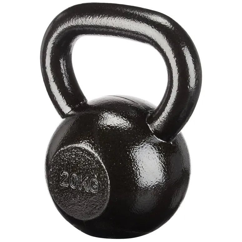 Kettlebell Żeliwny 20kg Amazon Basics Czarny Odważnik Hantel Kula Kettle