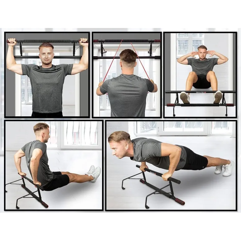 Drążek Do Podciągania LAVUR QUAMO Montowany Do Futryny 200kg + Guma Oporowa