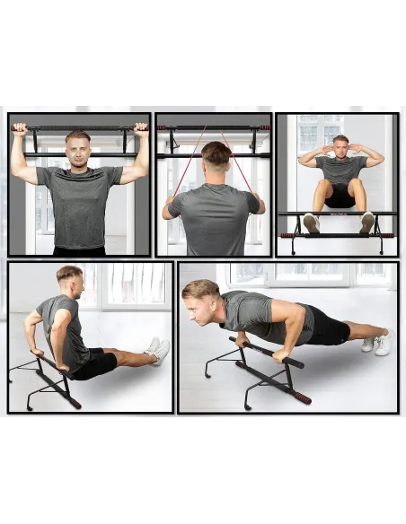 Drążek Do Podciągania LAVUR QUAMO Montowany Do Futryny 200kg + Guma Oporowa