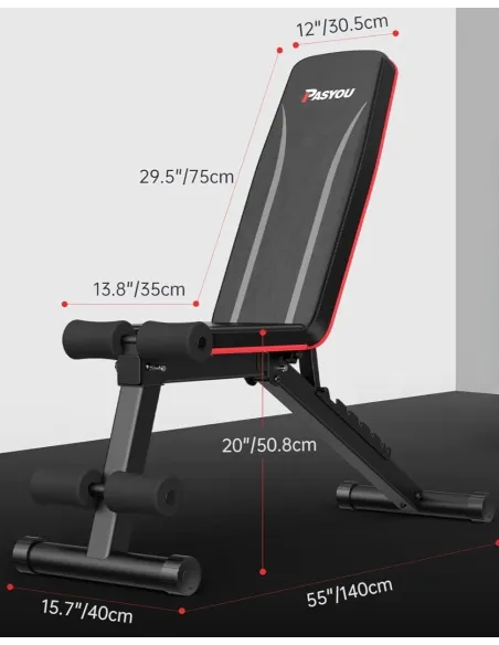 Ławka Treningowa Pasyou Do Cwiczeń Regulowana Składana Wielofunkcyjna 227kg