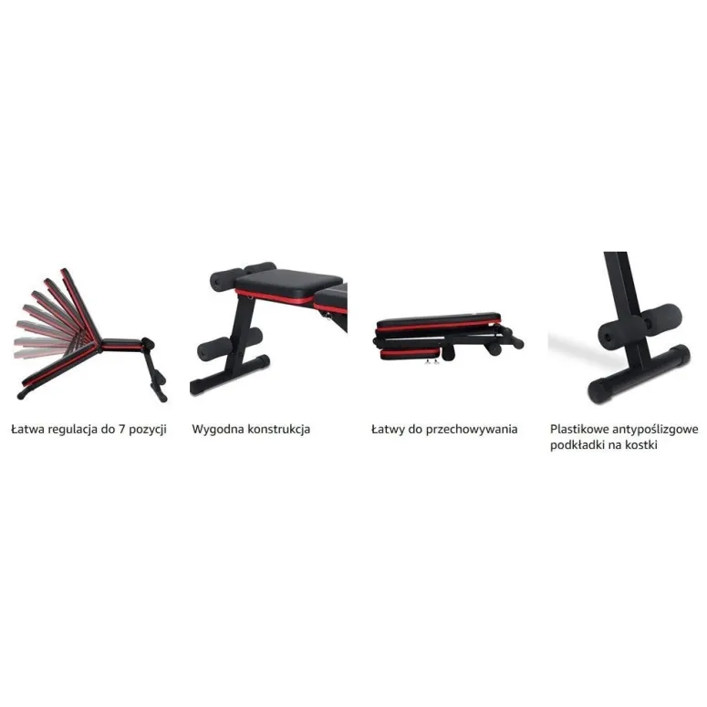 Ławka Treningowa Pasyou Do Cwiczeń Regulowana Składana Wielofunkcyjna 227kg