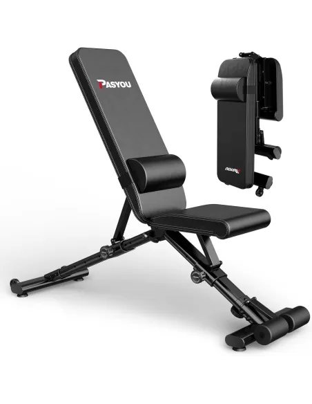 Ławka Treningowa Do Ćwiczeń PASYOU Składana Regulowana Ławeczka 90° 400 kg