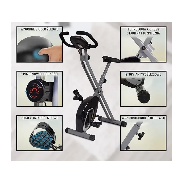 Rowerek Treningowy Ultrasport F-Bike Składany Stacjonarny Magnetyczny 110kg