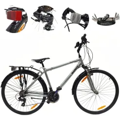 Rower Trekkingowy 28 ALU Uniwersalny Revo Dzwonek Stopka Bagażnik Błotniki