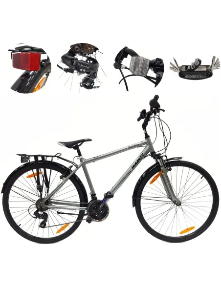 Rower Trekkingowy 28 ALU Uniwersalny Revo Dzwonek Stopka Bagażnik Błotniki