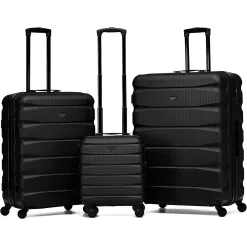 Zestaw Walizek Flight Knight 3 Walizki Duża Średnia Mała Koła 360° Czarny