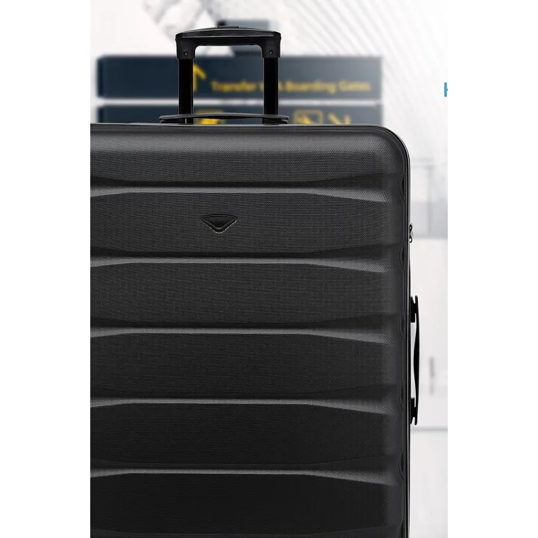 Zestaw Walizek Flight Knight 3 Walizki Duża Średnia Mała Koła 360° Czarny