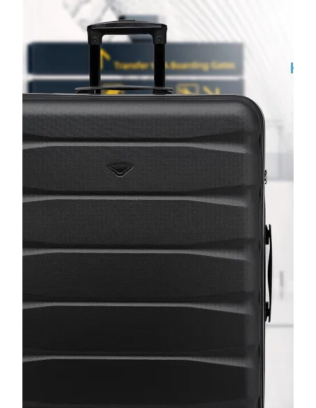 Zestaw Walizek Flight Knight 3 Walizki Duża Średnia Mała Koła 360° Czarny