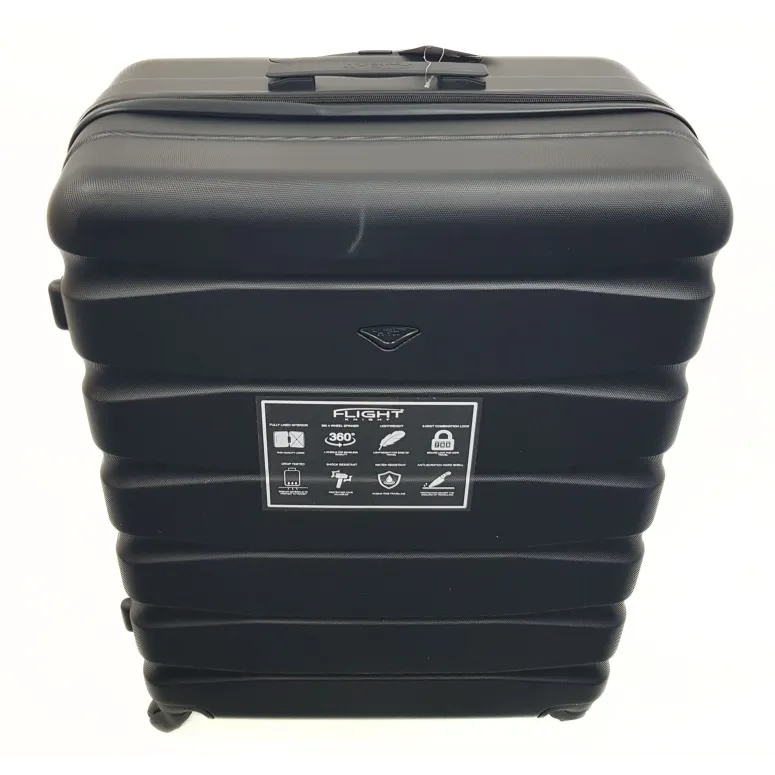 Zestaw Walizek Flight Knight 3 Walizki Duża Średnia Mała Koła 360° Czarny
