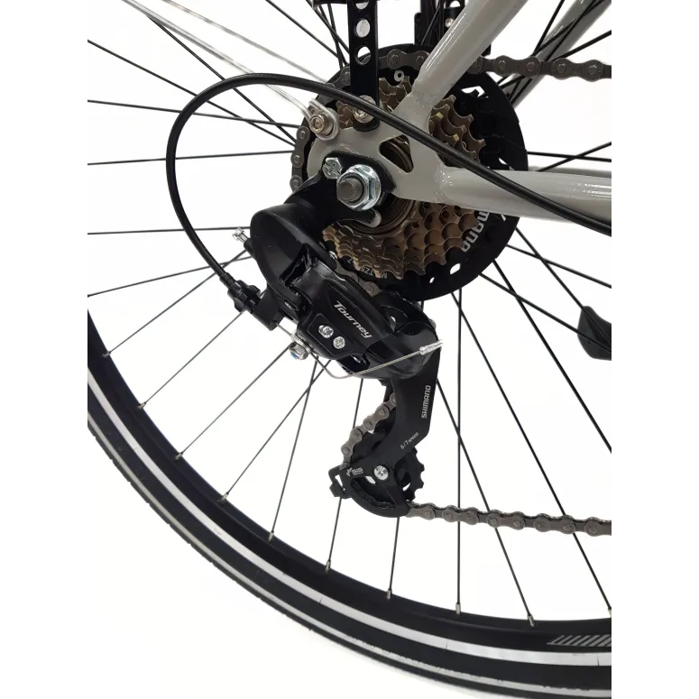 Rower Trekkingowy Damski 28 Stal Bagażnik Światła Dzwonek Błotniki Cyngle