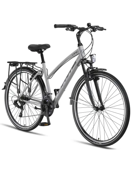 Rower Trekkingowy Damski 28 Stal Bagażnik Światła Dzwonek Błotniki Cyngle