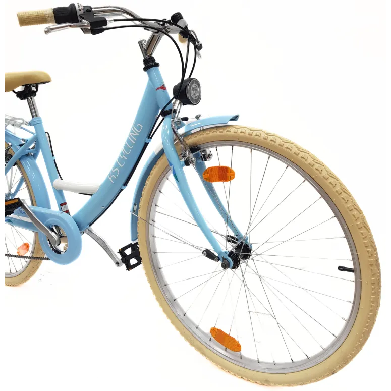 Rower Miejski Damski 26 Stalowy Retro Bagażnik Stopka Oświetlenie Dzwonek