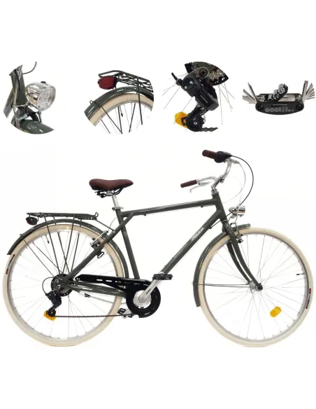 Rower Miejski Męski 28 ALU Revoshift Bagażnik Błotniki Oświetlenie Stopka