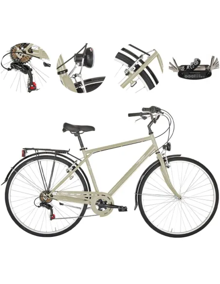 Rower Miejski 28 Męski Stal Revoshift Błotniki Bagażnik Oświetlenie Stopka