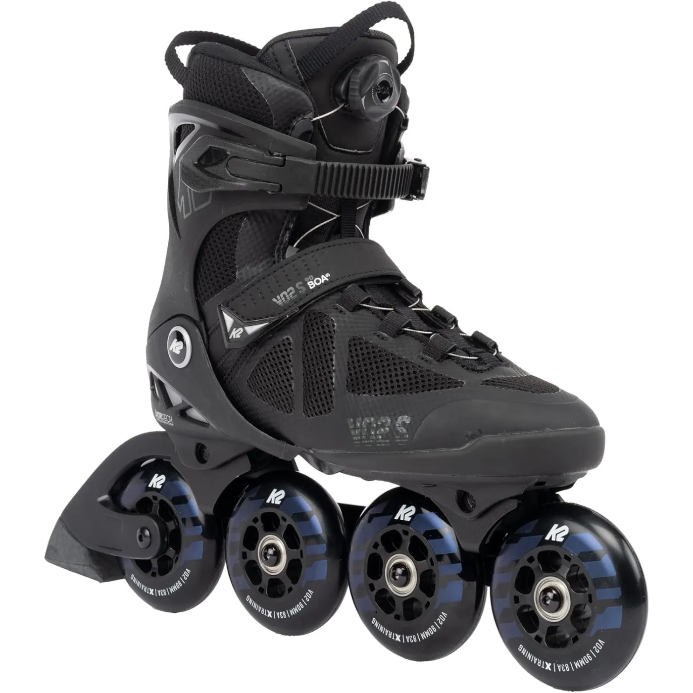 Rolki Damskie Męskie K2 Skates VO2 S 90 BOA X-training Unisex Czarne r. 38