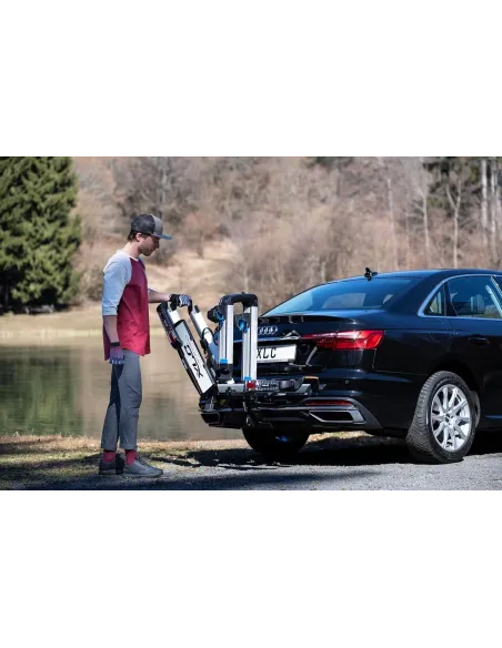 Bagażnik Rowerowy Na Rowery XLC Almada Work-E Składany Rowery 2 x 30kg LED