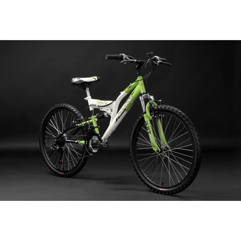 Rower Górski Dziecięcy Młodzieżowy 24 MTB Pełna Amortyzacja Góral Stalowy