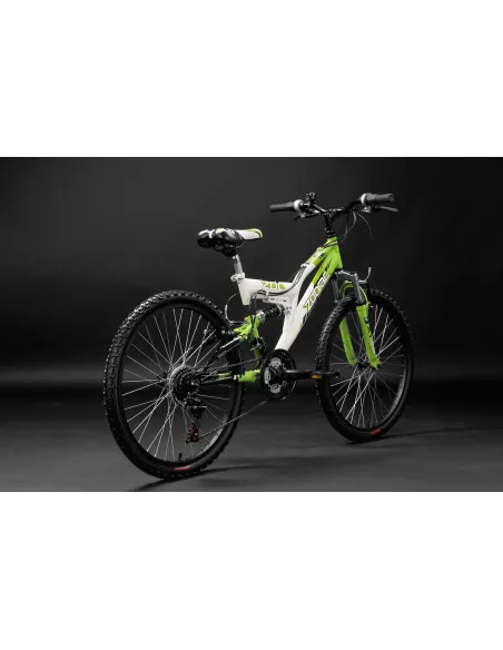 Rower Górski Dziecięcy Młodzieżowy 24 MTB Pełna Amortyzacja Góral Stalowy