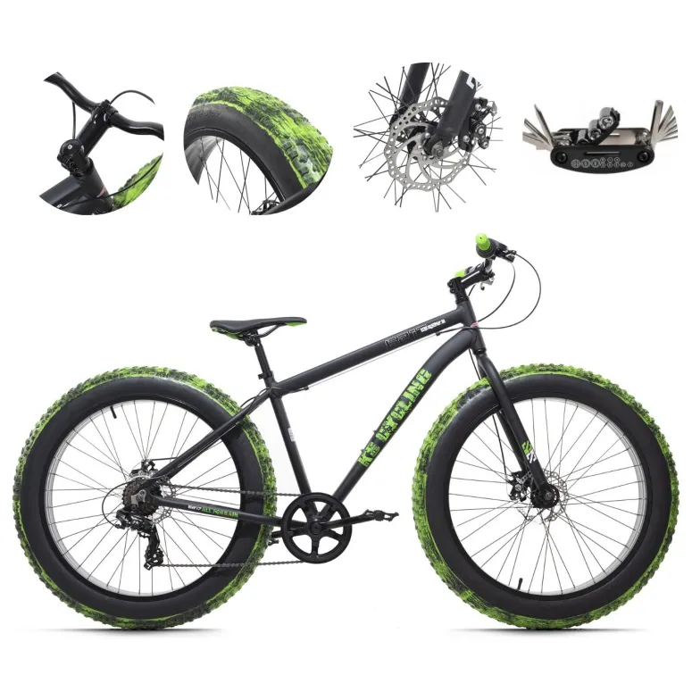 Rower Fatbike Młodzieżowy Chłopięcy 26 Terenowy Szerokie Grube Opony Tarcze