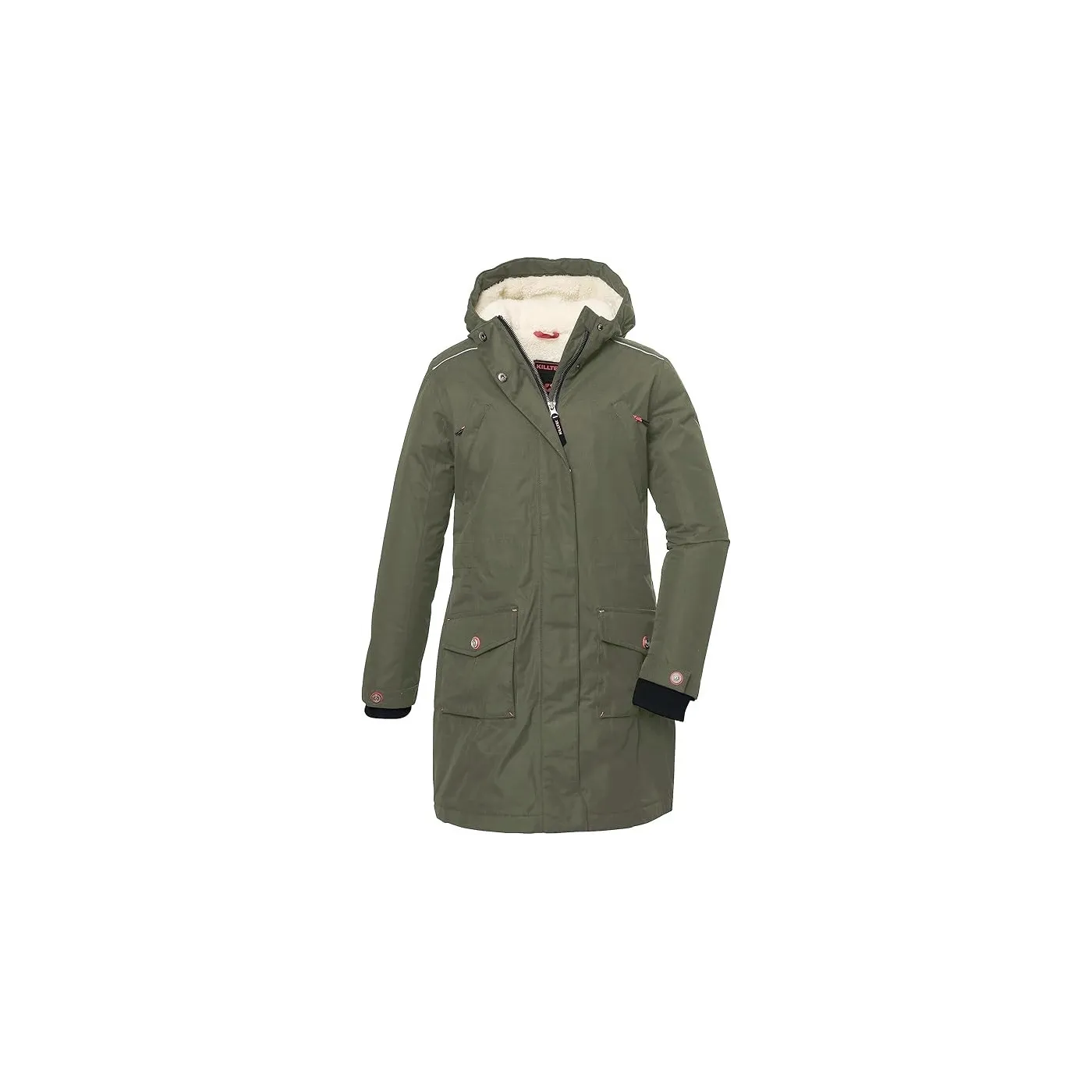 Kurtka Dziewczęca Płaszcz Killtec Odpinany Kaptur Ciemnooliwkowa r. US 12