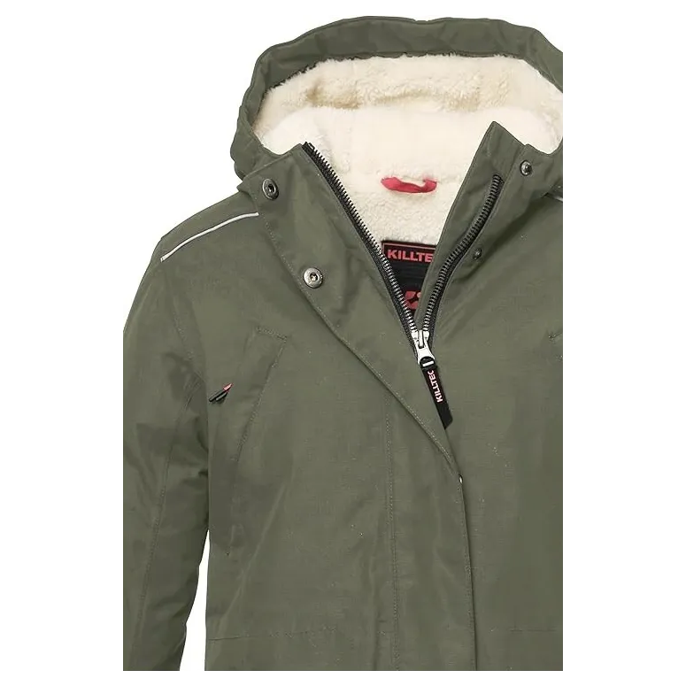 Kurtka Dziewczęca Płaszcz Killtec Odpinany Kaptur Ciemnooliwkowa r. US 12